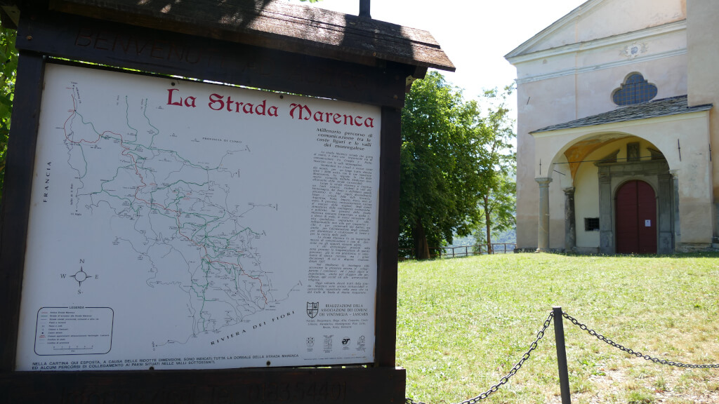 Il pannello sulla via Marenca Il pannello che ci racconta dell’antica via Marenca