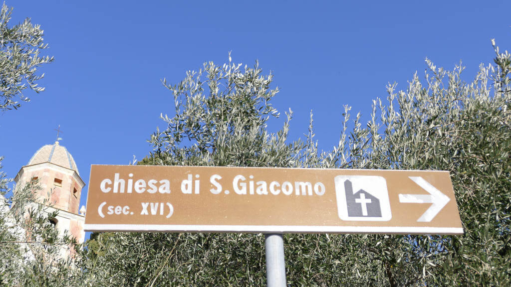 The church of San Giacomo in Diano Calderina Detail of the church of San Giovanni in Diano Calderina