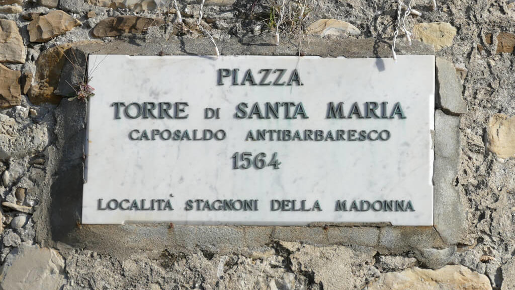 Signpost of the Bastion of San Bartolomeo al Mare